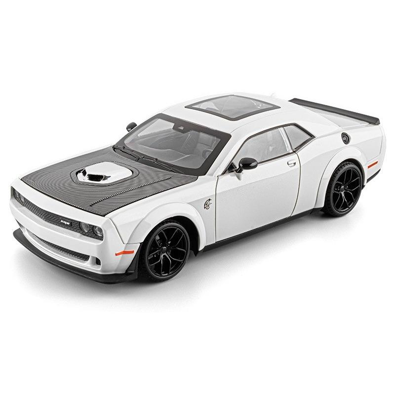 1/18 Dodge Hellcat Большой Масштаб Металлический Литой Модель Автомобиля Hellcat с Имитацией Звука Запуска, Коллекционное Украшение, Подарок на День Рождения для Мальчиков