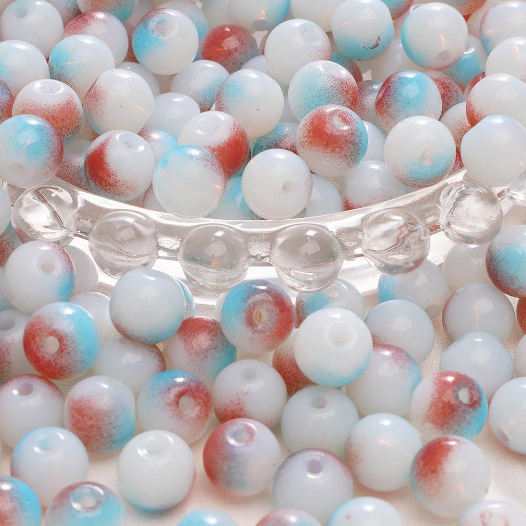 Браслет из стеклянных бусин «половина сахара» с пузырьками желе 8-10 мм - круглые свободные бусины для аксессуаров ручной работы