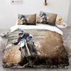 Dirt Bike Duvet Cover Set Motocross Rider Comforter Cover Motorcycle Extreme Sport Game Polyester Bedding Set For Kid Boys Teens