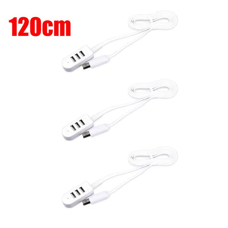 1-4pcs 3 In 1 USB Splitter Socket Multi-function 3A Charger Converter USB Port Hub Digital Data Cables Accessories Cable Line