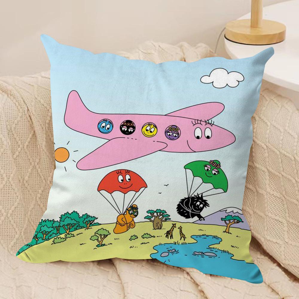 BBarbapapa EExquisite Cushion Cover Soft Plush Throw Pillow Cover DoubleSided Decorative Cushion Case Sofa Bedroom Home Decor
