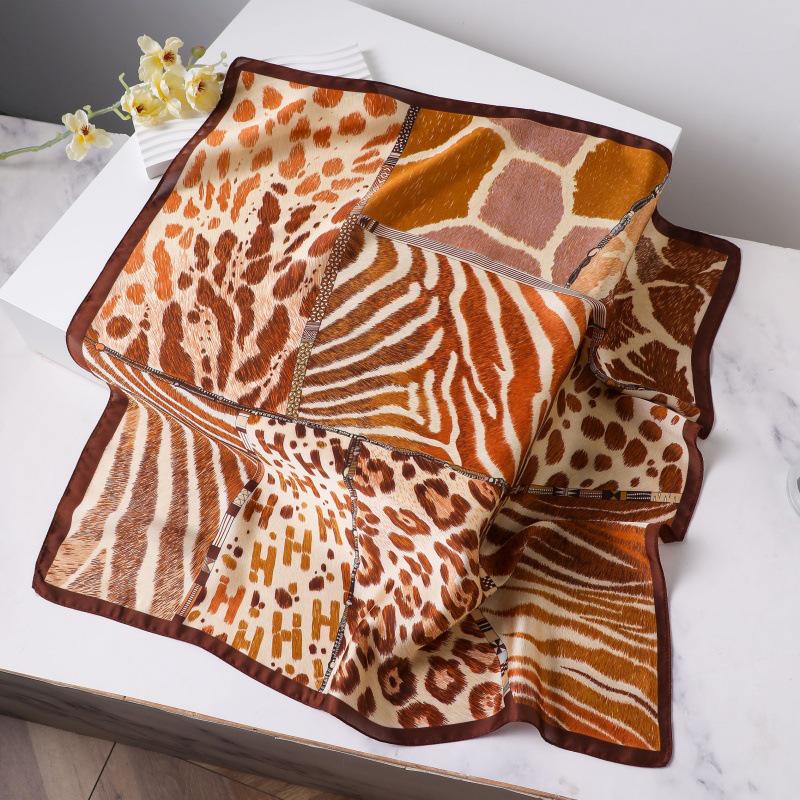 Шелковый женский квадратный шарф - Китайский стиль платок на голову для весны, лета, осени - Защита шеи и согревающий - Элегантный тонкий стиль для мамы