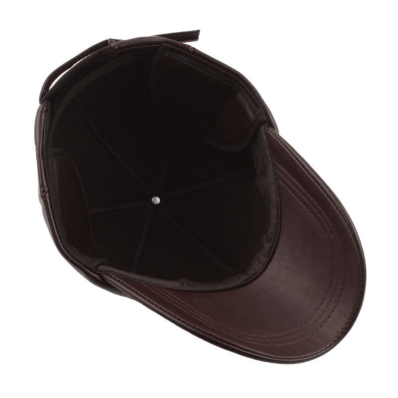 Зимняя бейсболка из бархата и утолщенной кожи для защиты ушей среднего и пожилого возраста, теплая кепка с загнутыми полями, повседневная простая шляпа для пожилых людей