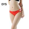 Sexy Embroidery Lace Stitching Briefs Solid Color Bowknot Decor See Through Mesh Thong Low Rise Ultra Thin Hollow Out Panties