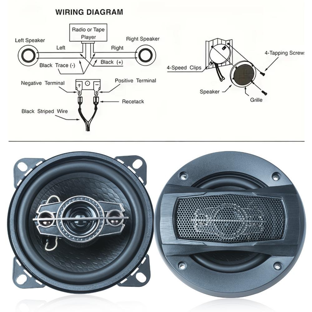 2 шт 4 дюйма 160 Вт (2*80 Вт) 4-полосный автомобильный коаксиальный динамик HiFi для автомобильной двери, автоаудио, музыка, стерео, широкополосные динамики