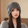 Pile Pile Hat Spring Autumn Hat Women's Shiny Silk Early Autumn Thin Style Big Head Circumference Baotou Hat Versatile Hat