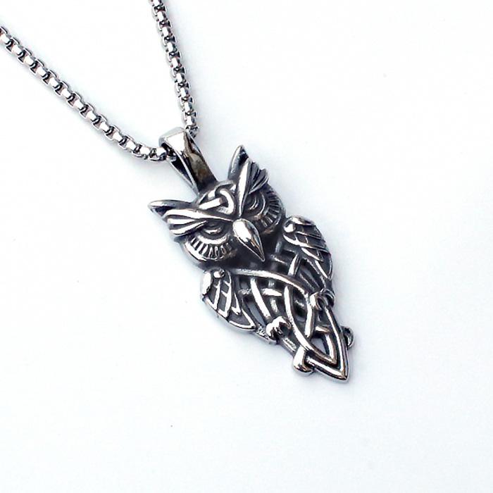 Fashion Titanium Steel Double Snake Pendant Trendy Male Personality Double Snake Wrap Necklace Men