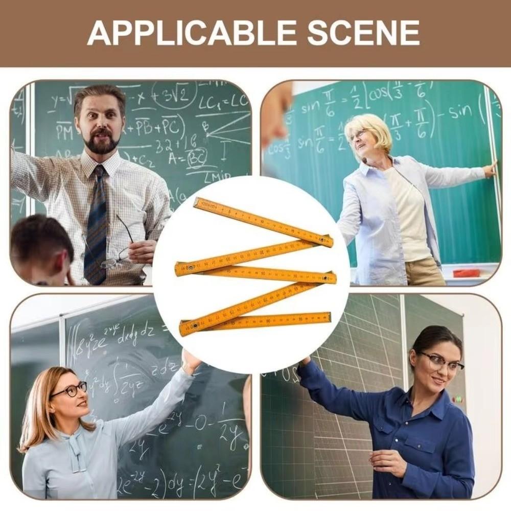 Портативная деревянная складная линейка 2 м, выдвижная пластиковая линейка, двусторонняя, 1 м, измерительная рейка, инструменты для рисования