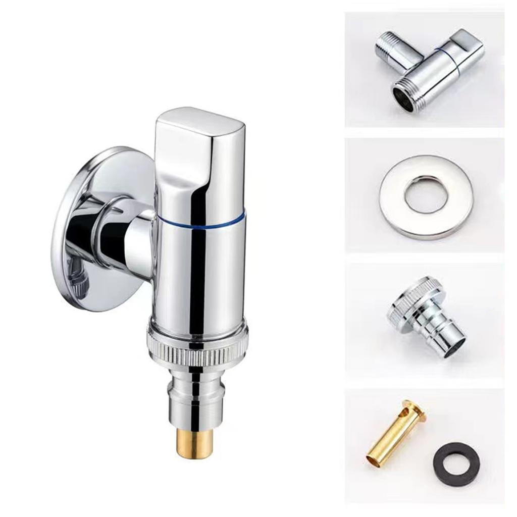 Кран для стиральной машины Угловой клапан Кран для швабры Серебристый Матовый черный Серый Выход холодной воды Цельная латунь Садовая раковина