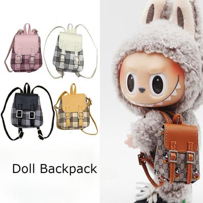 Холщовый рюкзак для куклы для Labubu Macaron Barbies Blythes и 20-сантиметровой плюшевой куклы и 1/6 BJD