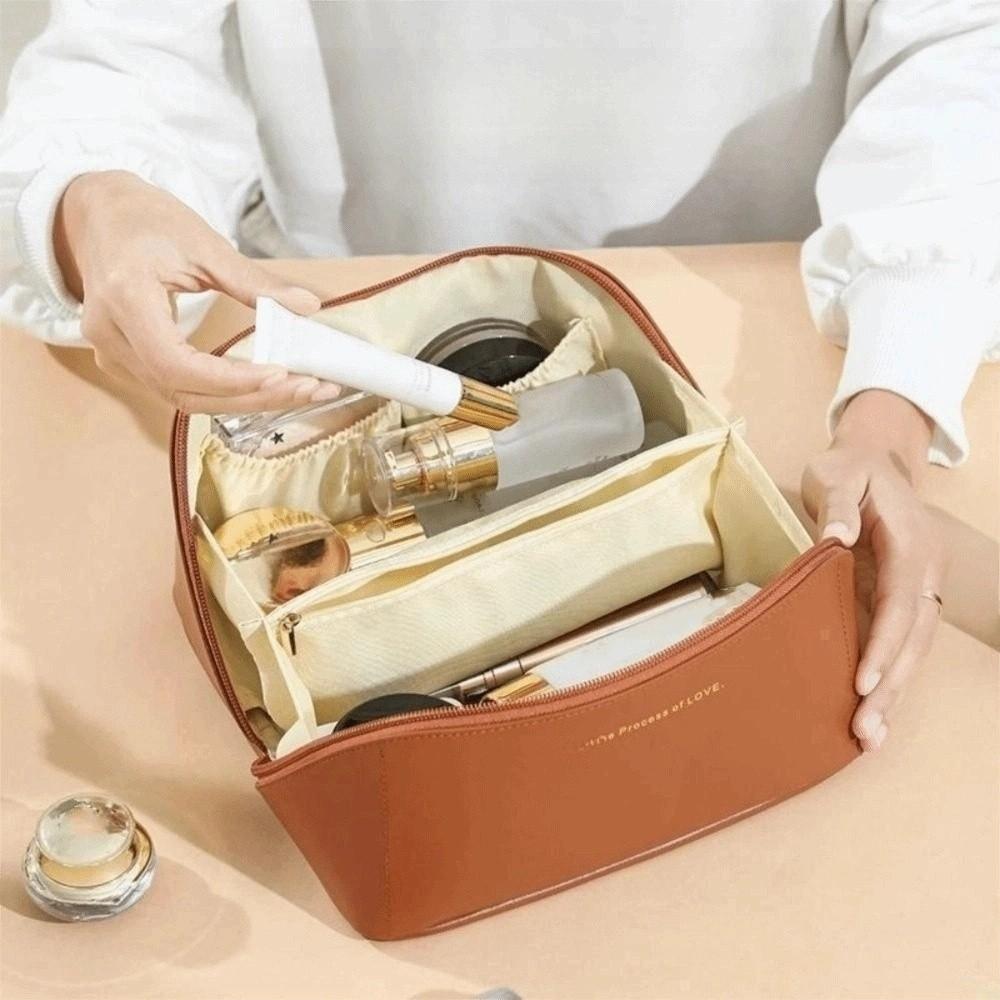 Large Capacity Handheld Cosmetic Case Portable Travel Toiletry Bag Pillow Makeup Bag Outdoor