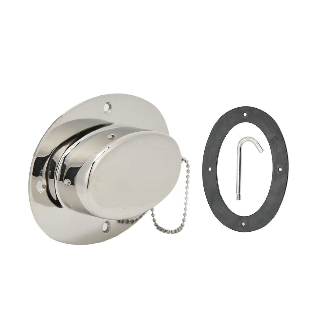 304 Stainless Steel Chain Deck Pipe with Rubber Gasket 6.32x4.47in Base 4.3x2.31in Hole Marine Yacht Accessories