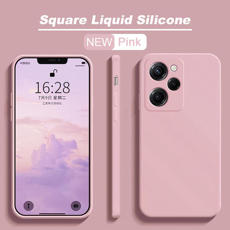 Для Poco X5 Pro Чехол квадратный жидкий силиконовый протектор объектива камеры Чехлы для телефонов Xiaomi Poco X5 Pro X5Pro Pocox5 Pro 5G Мягкий чехол