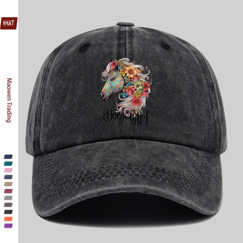 pc pcs Horse  Floral Print Trucker Hat Suitable for Dating Outdoor Sports Beach Vacations Fishing Cycling Parties  Adju