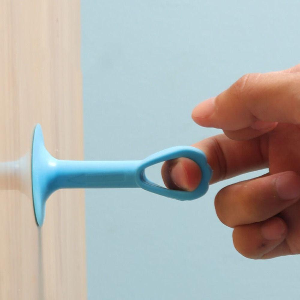 3cps Silicone Door Stoppers Suction Cup Type Door Handle Cover Crash Pad Door Handle Bumper Home
