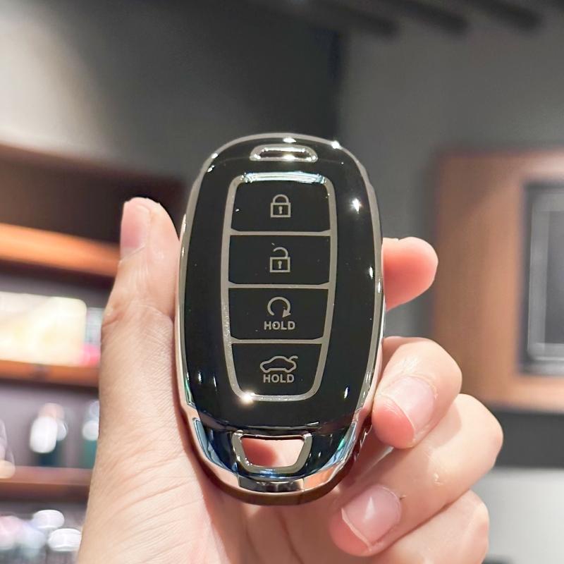 Чехол-брелок из ТПУ с ремешком для ключей для Hyundai Elantra Elantra GT Kona Palisade Venue Veloster, аксессуары, 4 кнопки