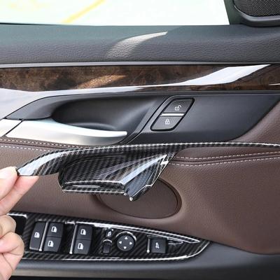 Стиль из углеродного волокна, внутренняя дверная ручка автомобиля, чаша, рамка, декоративная крышка, наклейки для BMW X5 F15 X6 F16 2014-2018