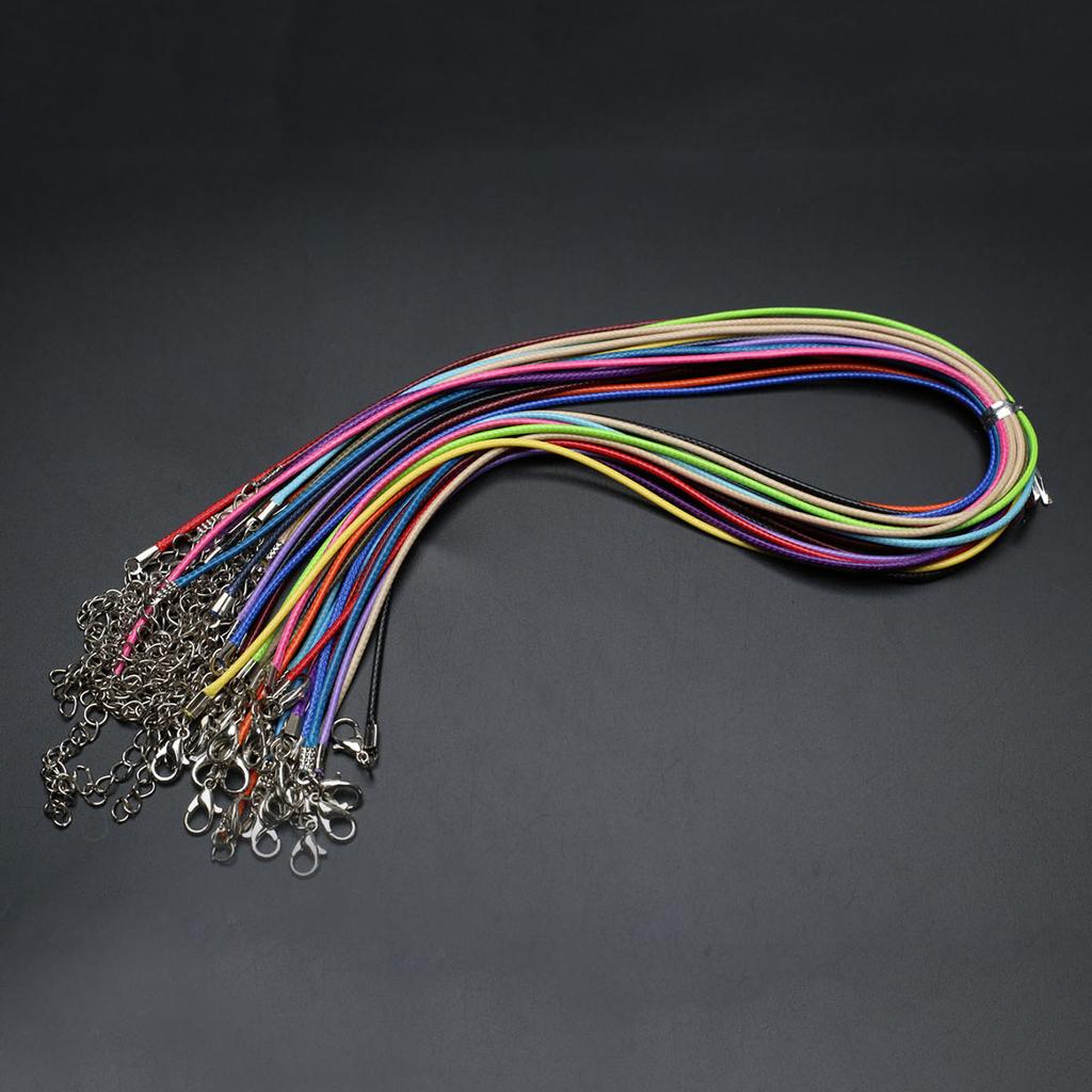 20Pcs/Pack Multicolour Wax Lines, Boho Leather Rope Chains for DIY Hanging Multi-style Pendant Necklace Accessories 45+5cm Extremely Cheap