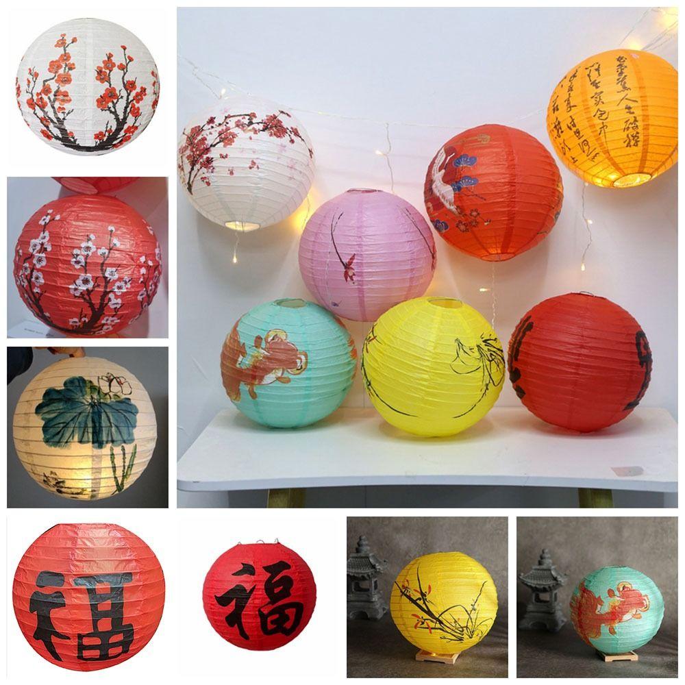 Paper Mid-Autumn Lantern Glowing Paper Lantern Retro Lantern Festival
