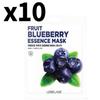 Маска-набор Fruits Blueberry Essence (10 листов) – Антиоксидантные и увлажняющие маски для лица