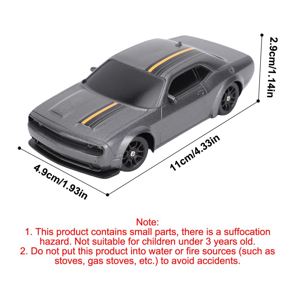 1:43 RC Drift Car, 2.4GHz Remote Control Drift Racing Car, High Speed 4WD Electric Toy Car with LED Lights for Kids and