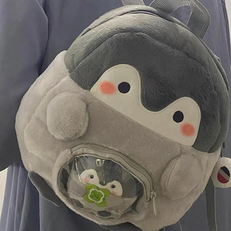 Бархатная женская сумка с мультяшным пингвином, плюшевая кукольная сумка, симпатичная мини-книжная сумка, универсальная повседневная сумка, подарок, мини-пингвины