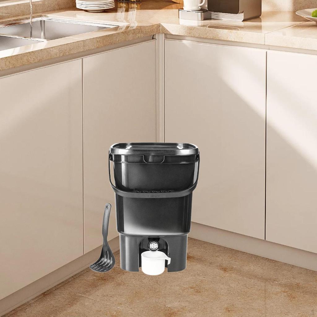 Ведро для компоста кухонных отходов объемом 21 л с крышкой для заднего двора и сада