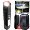 Emergency Light with Red Light Strobe- High-Power Magnetic Torch, Dual Interface, Zoom Waterproof Lantern for Work Emergencies