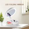 Foldable Led Magnifying Mirror Makeup Costway White Vanity Cosmetic Mirror USB Charging or Battery with Light 10X Table Mirrors