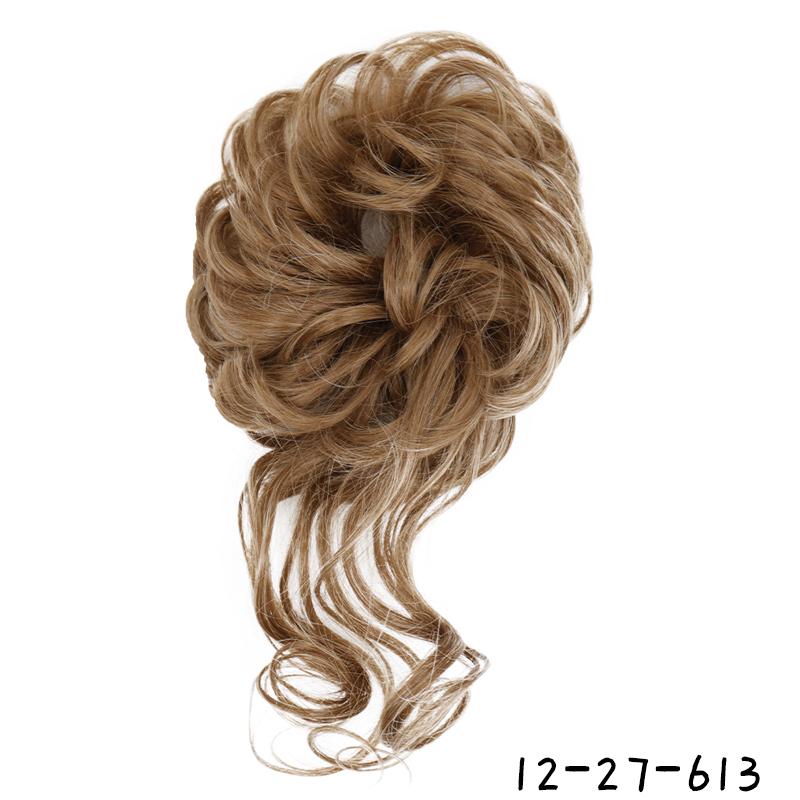 Synthetic Hair Bun Extensions Messy Curly Chignon Blonde Brown Donut Elastic Chignon for Women