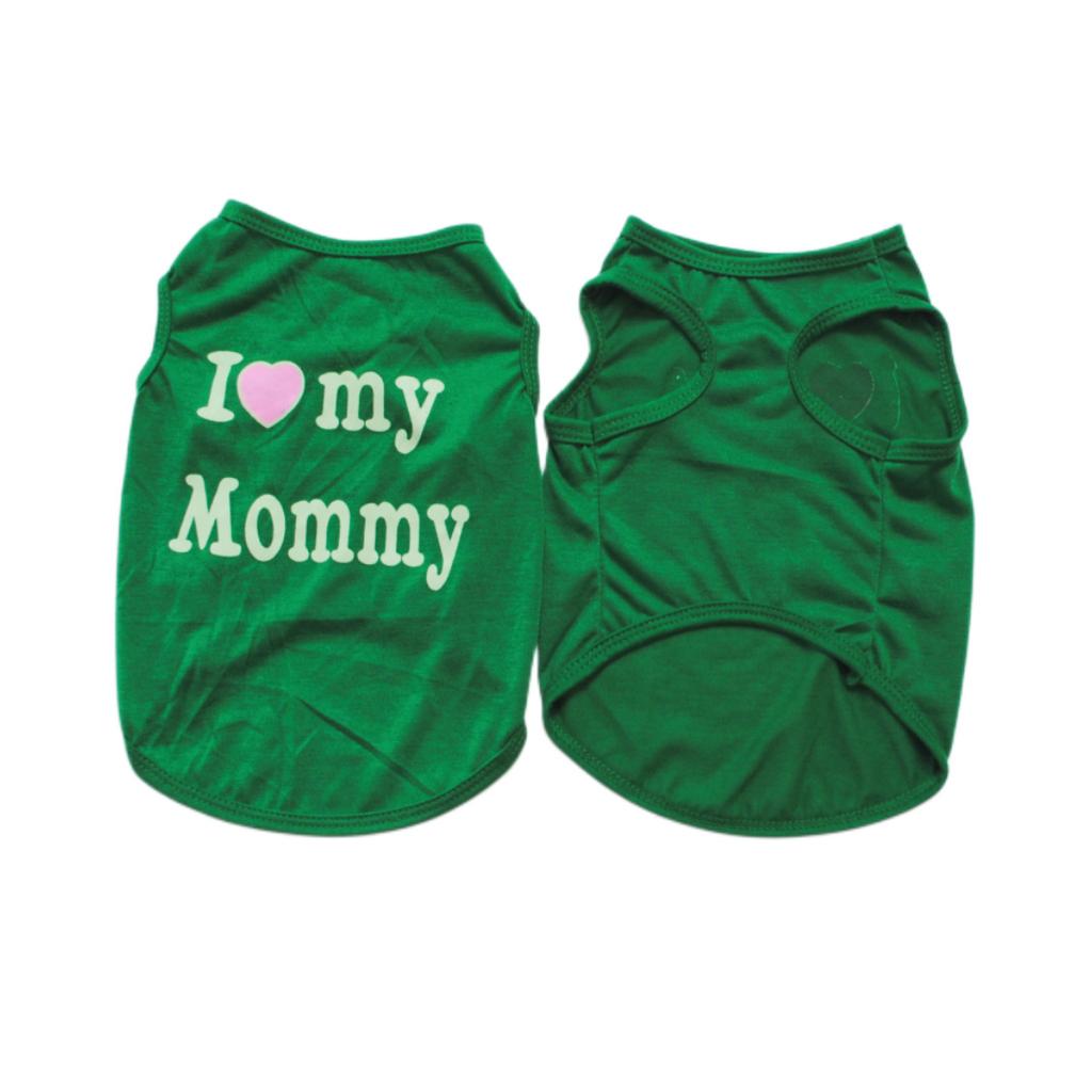 Pet Puppy Clothes, Vest, Classic Style Love Dad Love Mom, A Variety of Colors Trendy