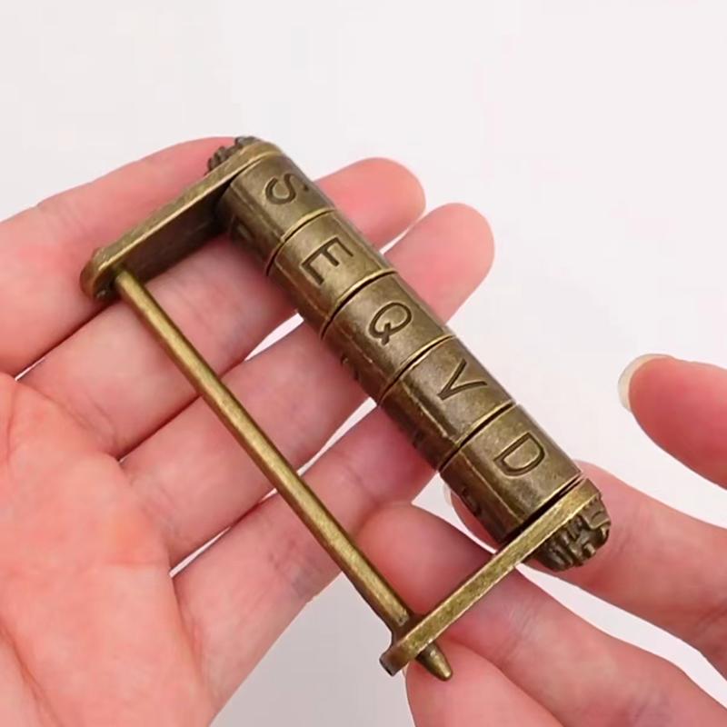Chinese Retro Antique Vintage Combination Letter Password Lock Padlocks For Jewelry Boxes Valentine's Day Escape Room Props Gift