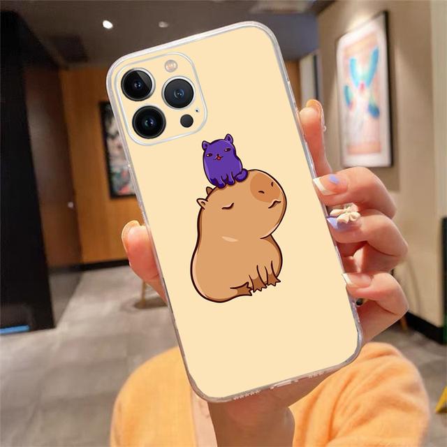 Phone Case For Iphone 14 Pro Max 13 12 11 Pro Max Xs Max Xr X 12mini 7 8 14 Plus Se Cartoon Capybara Case Funda Capa Cell