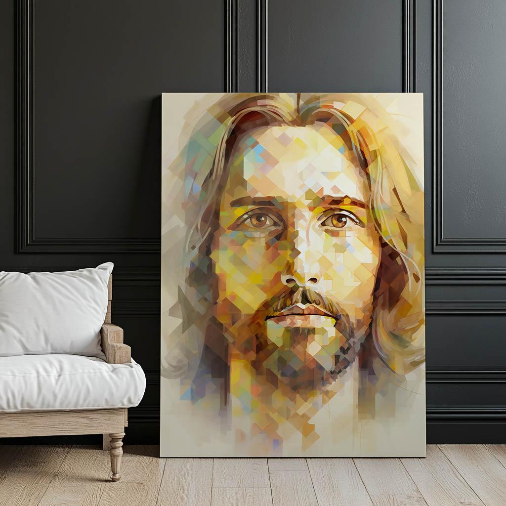 Modern Face of Jesus Modern Face of Jesus, 30X40 Cm, Unframed, Premium Canvas On Stretcher