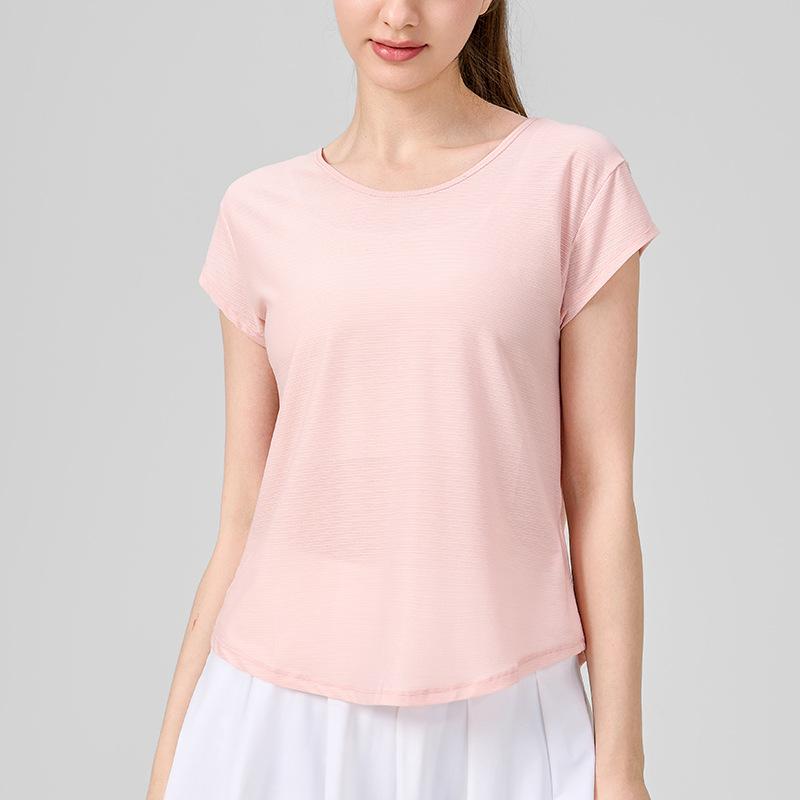 Женская быстросохнущая утягивающая футболка для йоги: Свободная фитнес-накидка с короткими рукавами