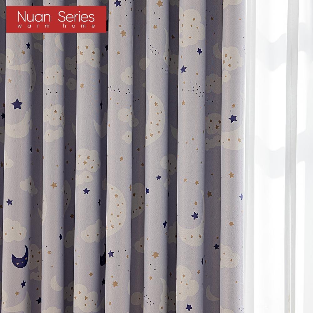 1 шт. Nuan Series 70-80% затемняющие шторы с рисунком ночного неба и принтом для спальни, гостиной, домашнего декора