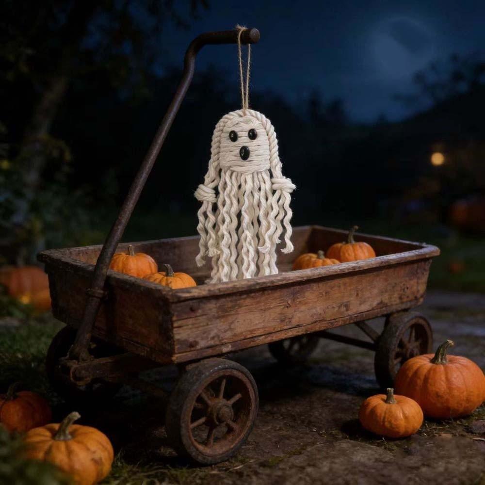 Woven Craft Halloween Macrame Hanging Handmade Cotton Bat Wall Decor Bedroom Wall
