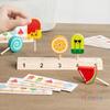 Детские игрушки для настольной игры «Сортировка по форме и цвету» Деревянные фрукты Конфеты Мороженое Игра на сопоставление Логическое мышление Тренировка ролевых игр с едой