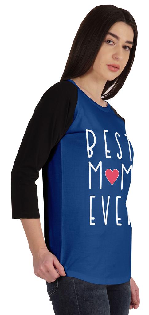 Inkmeso Best Mom Ever Tshirt Raglan Sleeve Mother  s Day Gift Tops Moms Shirt