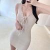Small man pure desire wind suspender dress female summer hottie sexy body strap waist hip short skirt