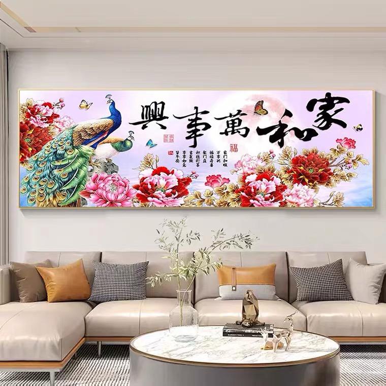 Home and Wanshixing 2024 Новая 5d Алмазная Картина Полная Алмазов Гостиная Атмосфера Павлин Ручной Работы Алмазные Наклейки Вышивка Крестом