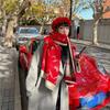 400г Ретро Этнический Шарф с Синей Птицей: Женский зимний теплый шарф-манишка, шаль из высококачественного искусственного кашемира.