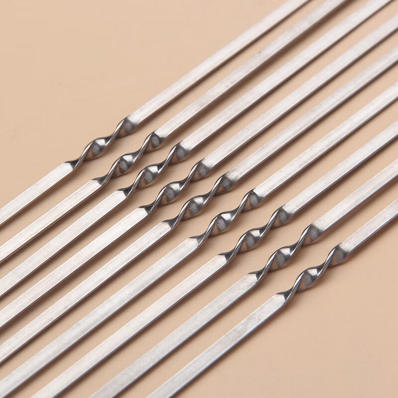 ZISIZ 304 Stainless Steel Flat BBQ Skewers
