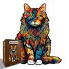 Деревянная пазл-игрушка для кошек, фигурная, собираемая, копилка, декоративная живопись, антистресс-пазл