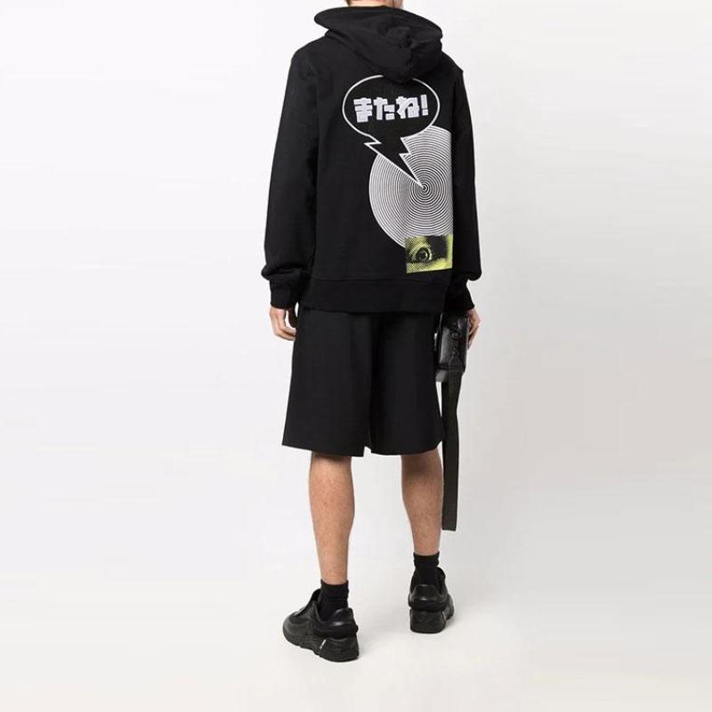 Y-3 Мужская толстовка с капюшоном и принтом логотипа на шнурке FW21 Черная HF7067