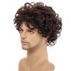 Synthetic Men's Wig Short Black Brown Wig Male Curly Haircut Man Guys Natural Wig Perm Curls Wig Cosplay Halloween Costume