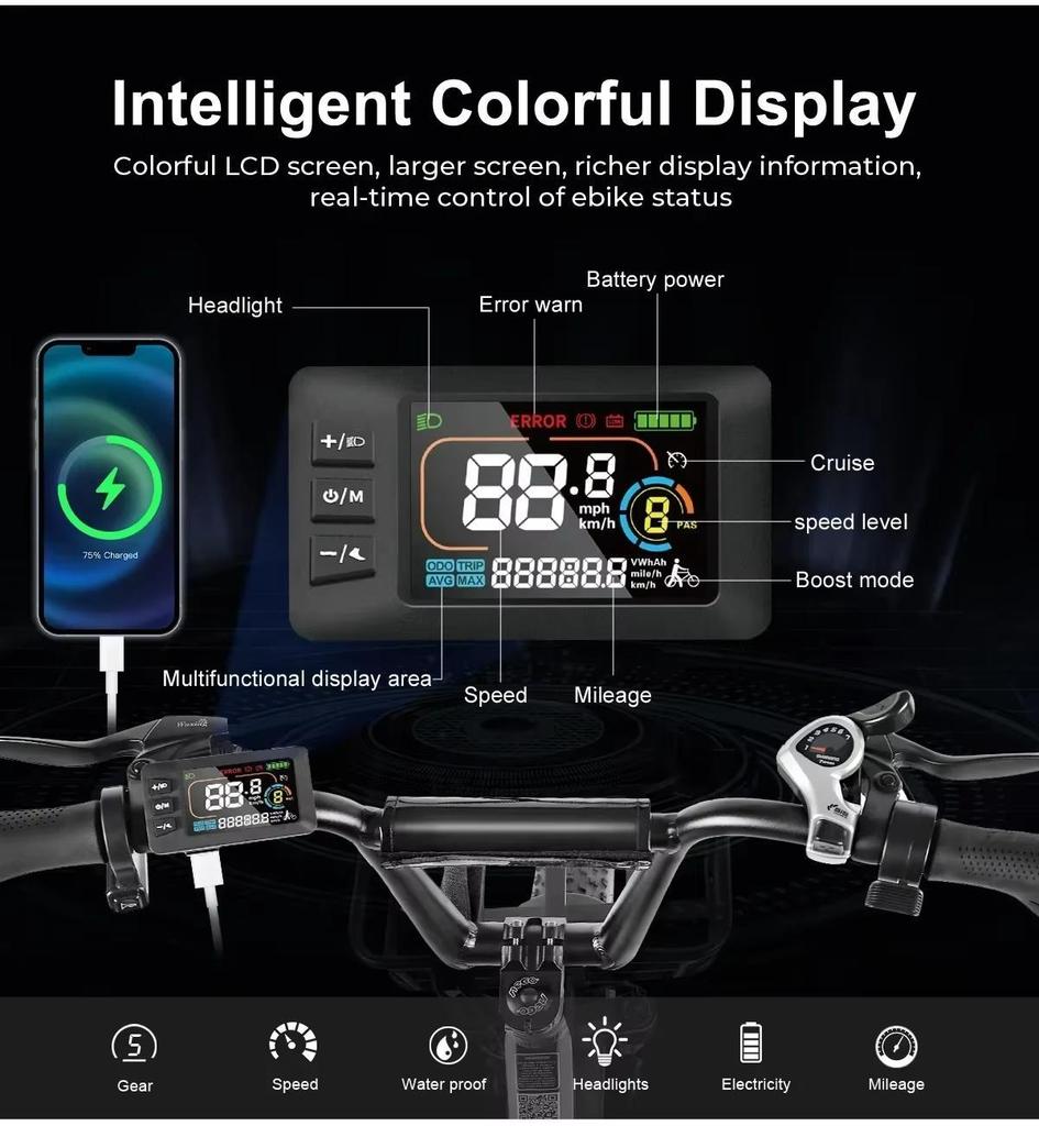 2026 New C05 pro Fold Electric Bike 500W Motor 36V 13AH City Travel Commute Electric Bicycle 20*4.0 Inch Tire USB phone charging.