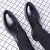 Summer Leather Shoes Men's Business Dress Leather Soft Sole Breathable Black Casual British Style Heightening Groom Wedding Shoes