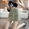 Dopamine Denim Skirt for Women In Summer New High-waisted Slim Small Person with Anti-exposure A-line Hip Short Skirt
