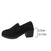 Fashion Women Shoes 2024 Autumn New Retro Black Square Heel Low Top Shoes for Women Casual Non-slip Pumps Ladies Zapatos De Mujer